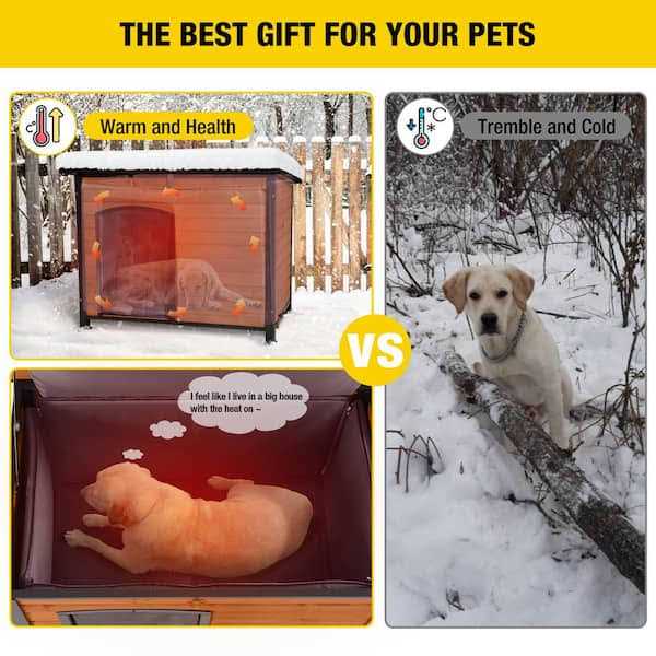 aivituvin Insulated Outdoor Dog House with Liner Inside Waterproof Roof - Pet Supplies online store