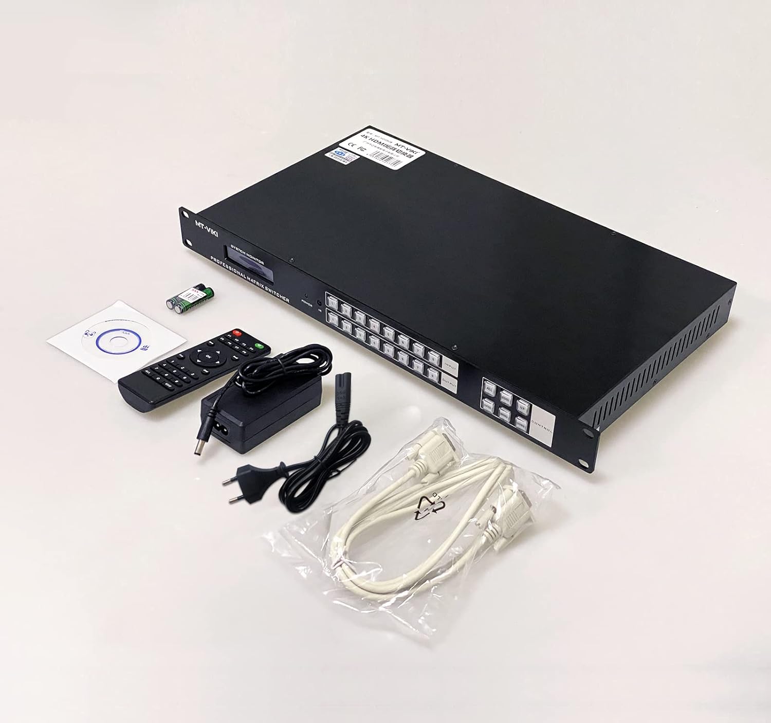 MT-VIKI 8x8 HDMI Matrix Switch 4K@30Hz, Rack Mount Switcher & Splitter with Backlit RS232 LAN Port and EDID ( 8 in 8 Out)