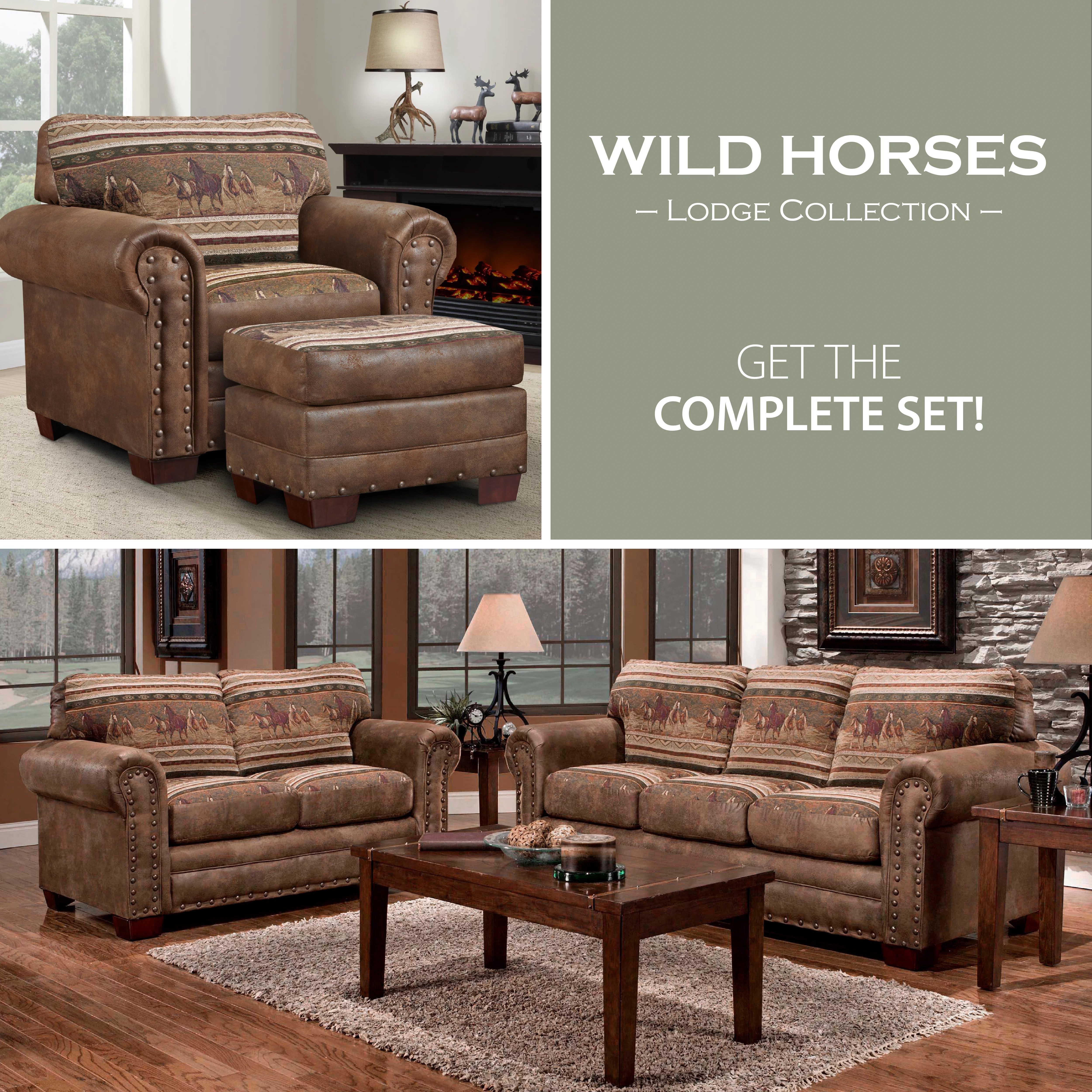 American Furniture Classics Wild Horses 4-Piece Set