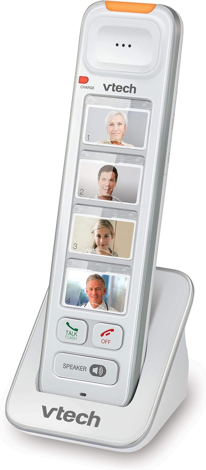 VTech SN5147 Amplified Corded/Cordless Senior Phone with Answering Machine, Call Blocking, 90dB Extra-loud Visual Ringer, One-touch Audio Assist on Handset up to 50dB, Big Buttons and Large Display