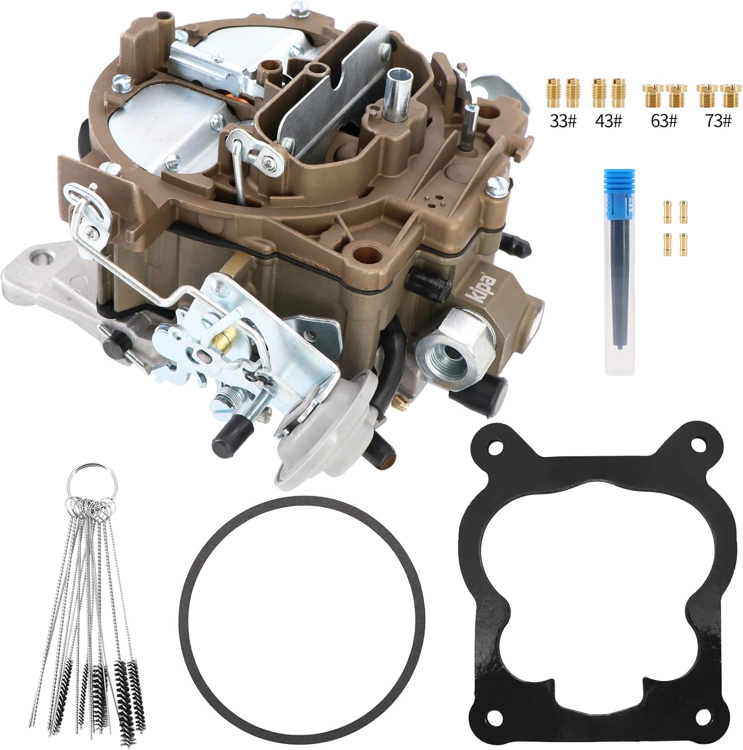KIPA Carburetor For 1901R Rochester Quadrajet 4MV 4MV Chevy 1966-1973 Summit Jegs Divorced Choke 1901-GG 4-BBL, Replace for Corvettes 1975-1979 750 CFM Vacuum Secondary Durable