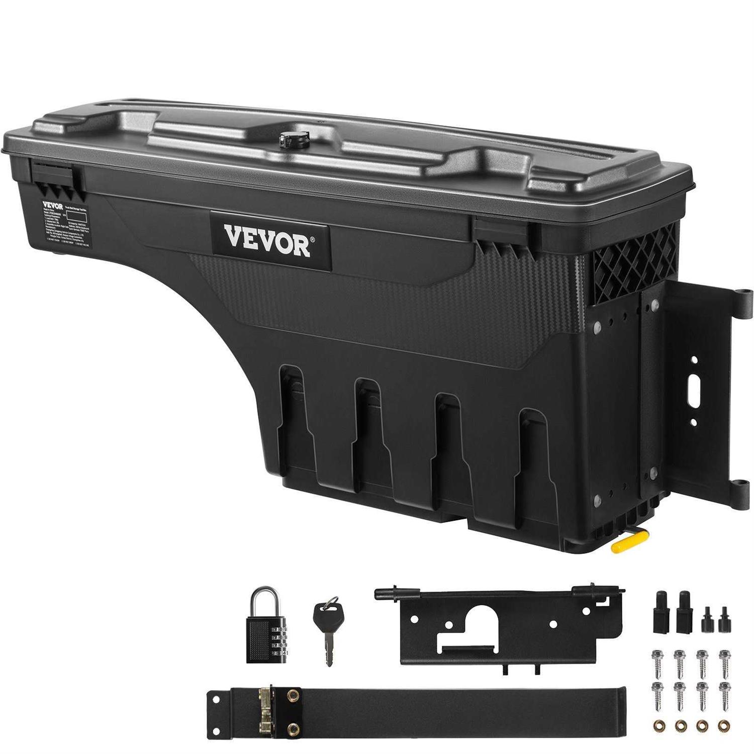 VEVOR Truck Bed Storage Box Lockable Lid Waterproof ABS Wheel Well Tool Box 6.6 Gal/20 L - Shop Hardware Tools Online Store