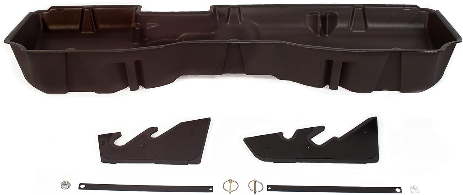 DU-HA Under Seat Storage Fits 14-18 Chevrolet/GMC Silverado & Sierra Light Duty Crew Cab and 15-19 Heavy Duty Crew Cab Black Part#10300