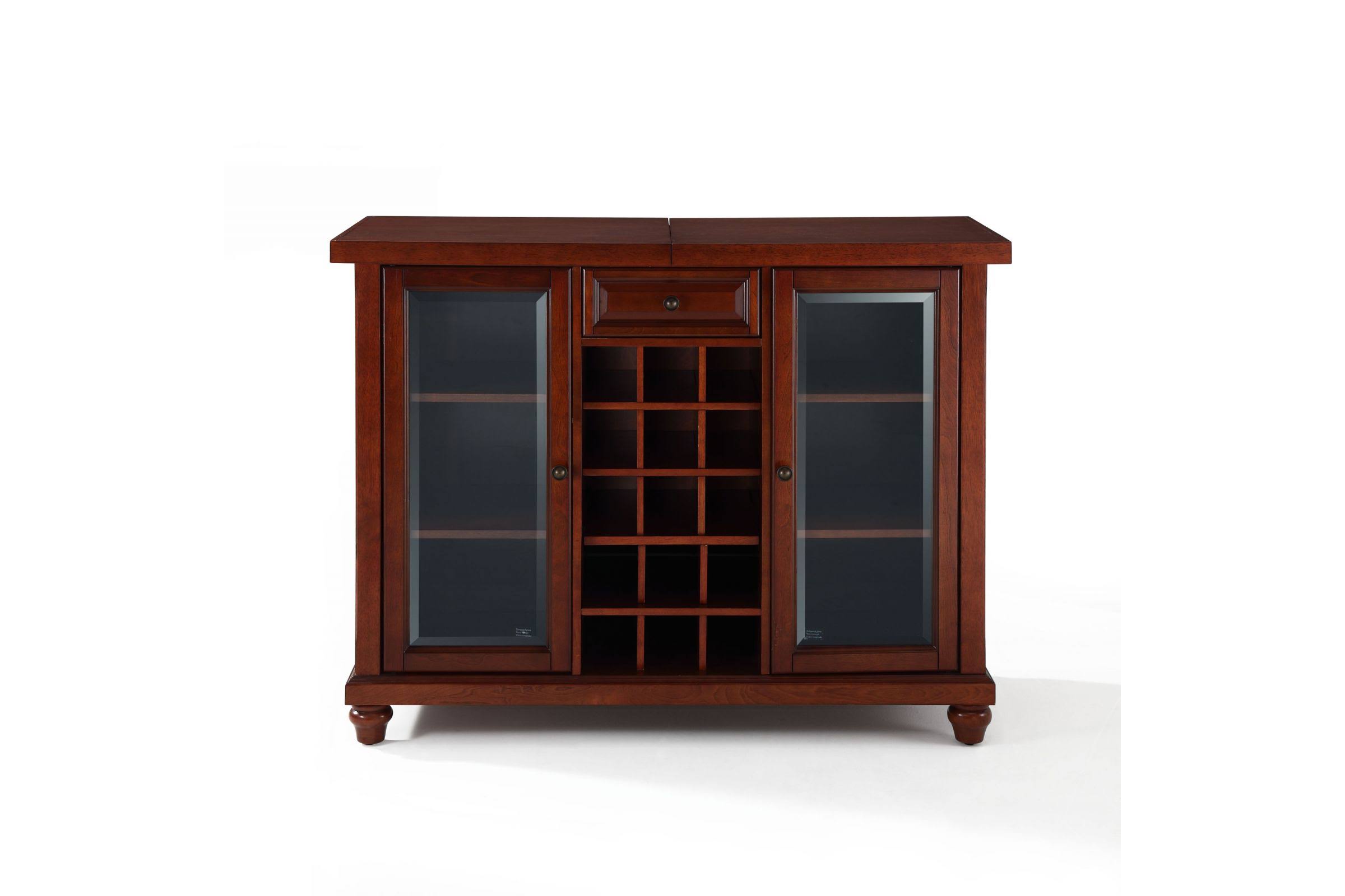 Crosley Cambridge Sliding Top Bar Cabinet Vintage Mahogany