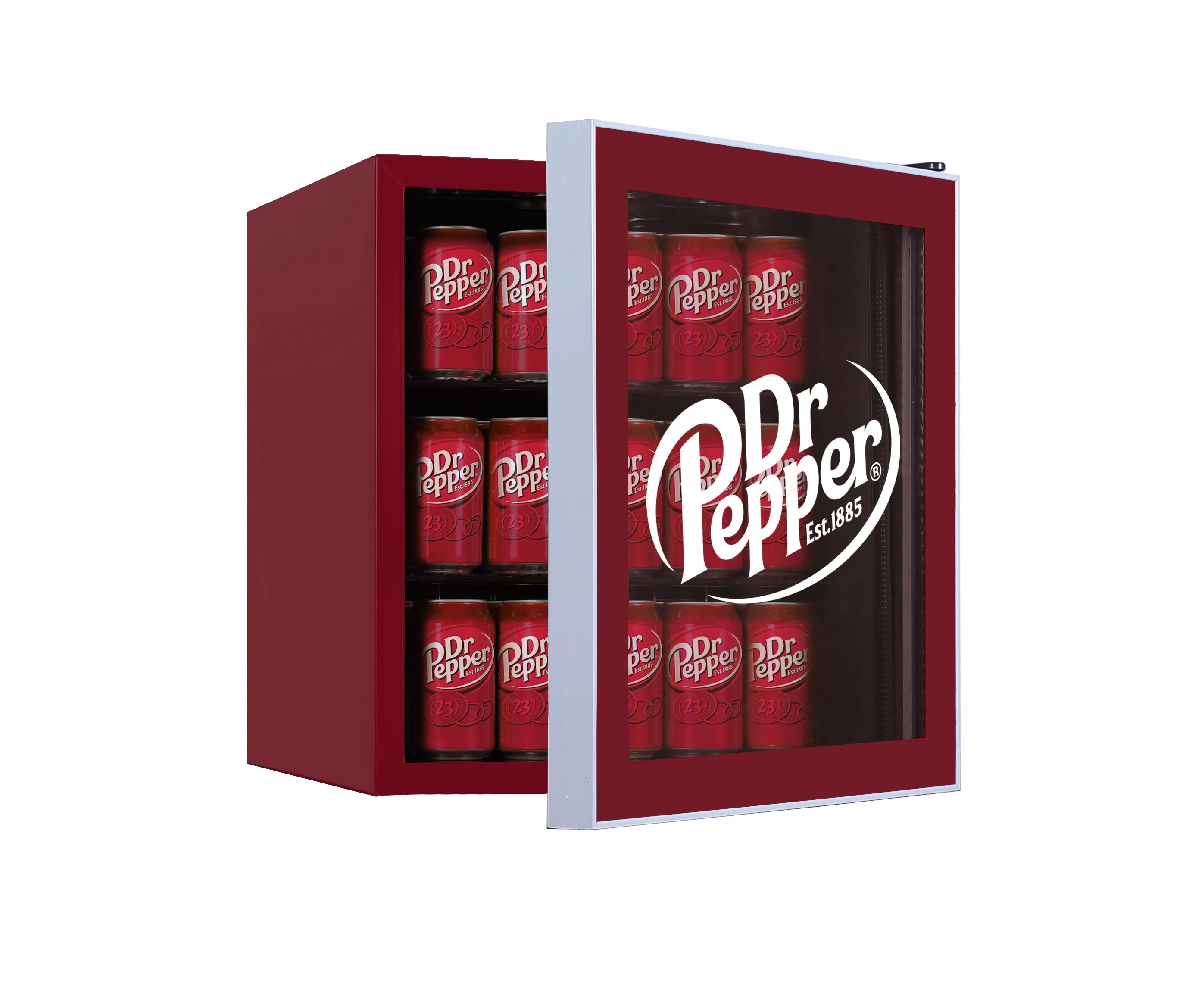Dr. Pepper, 1.8 Cu. ft./50 Can Glass Door Compact Refrigerator, MIS169DRP, Red