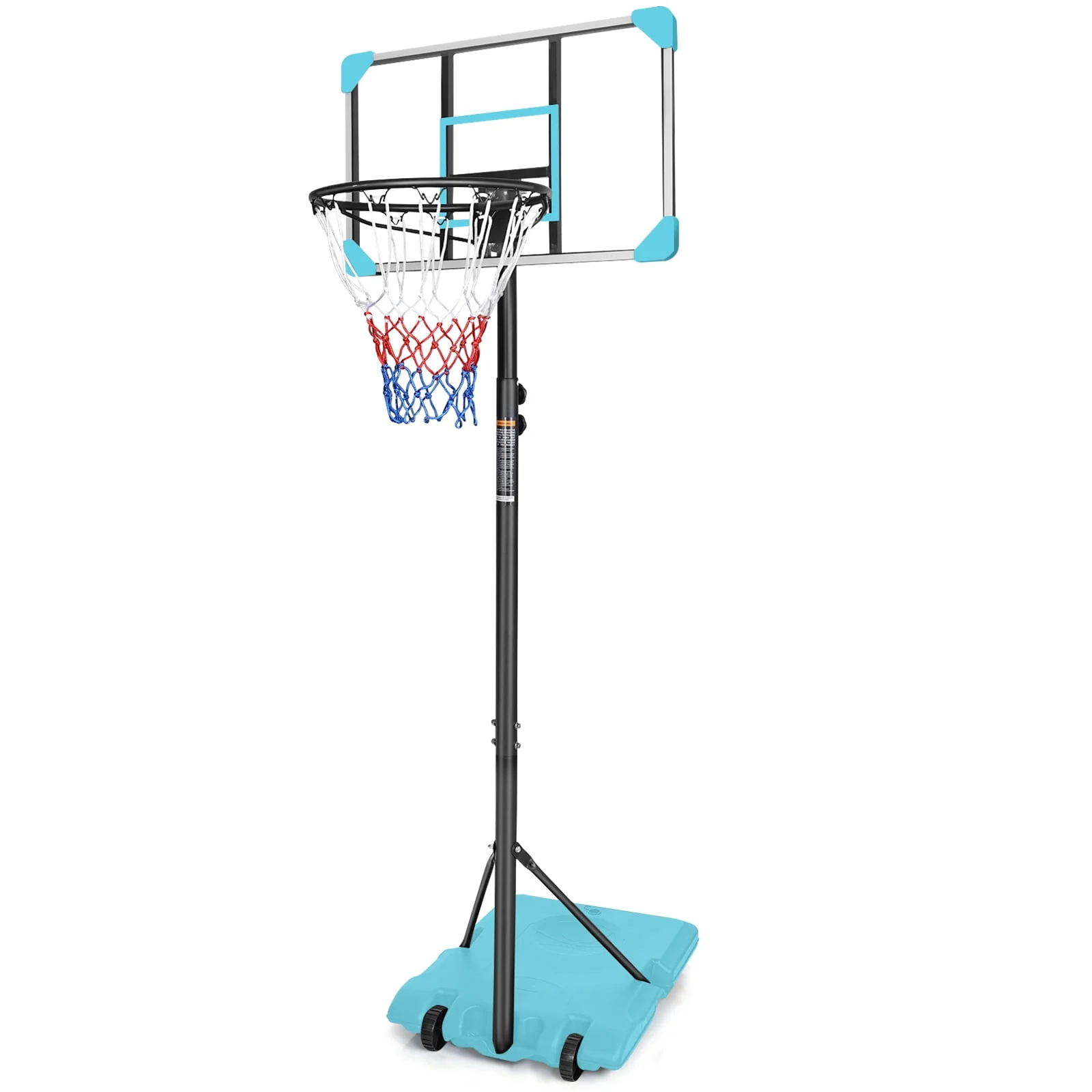 HooKung Portable Basketball Hoops Height Adjustable 5.6ft -7ft Basketball System 28'' Backboard with Wheels for Teenagers Youth Indoor Outdoor Use