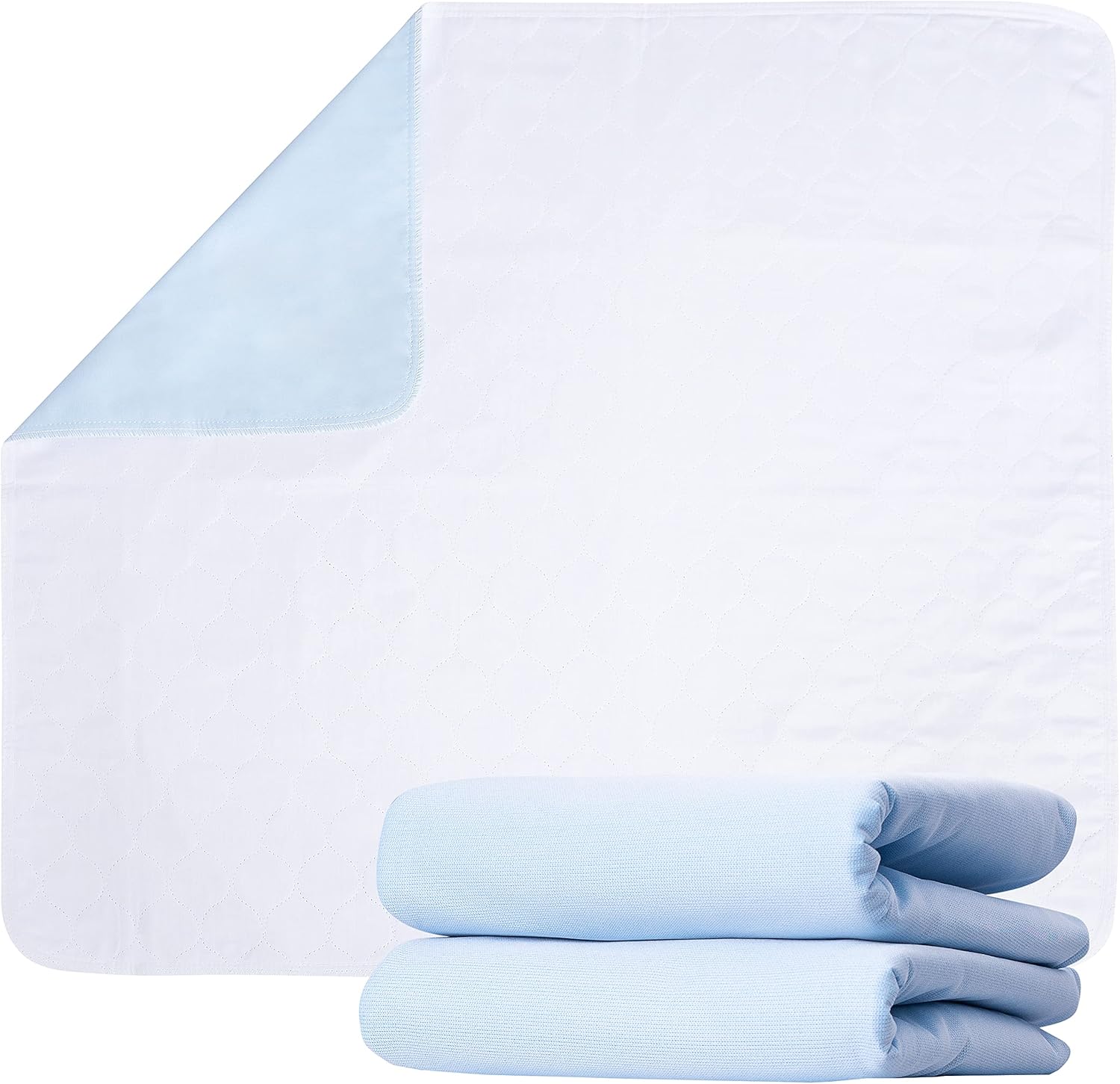 GREEN LIFESTYLE Washable Underpads, Pack - of 6 Large Bed Pads, 30" x 34", for use as Incontinence Bed Pads, Reusable pet Pads, Great for Dogs, Cats, Bunny & Seniors (6 Pack - 30x34)