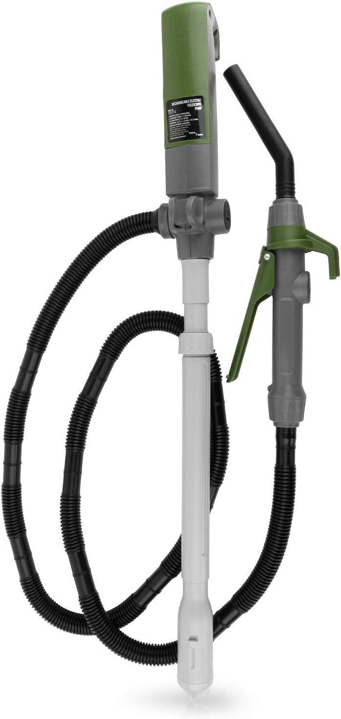 TERA PUMP TREP01-TXL Multi-Purpose Battery Powered Fuel Liquid Transfer Pump - 10ft Extra Long Hose, Easy Flow Control, 9 liters per min Pack of 2