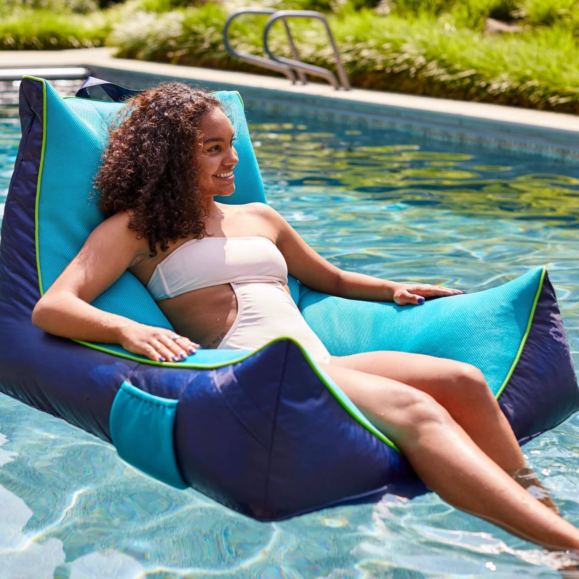 Big Joe Captain&s Pool Float - Navy Aqua