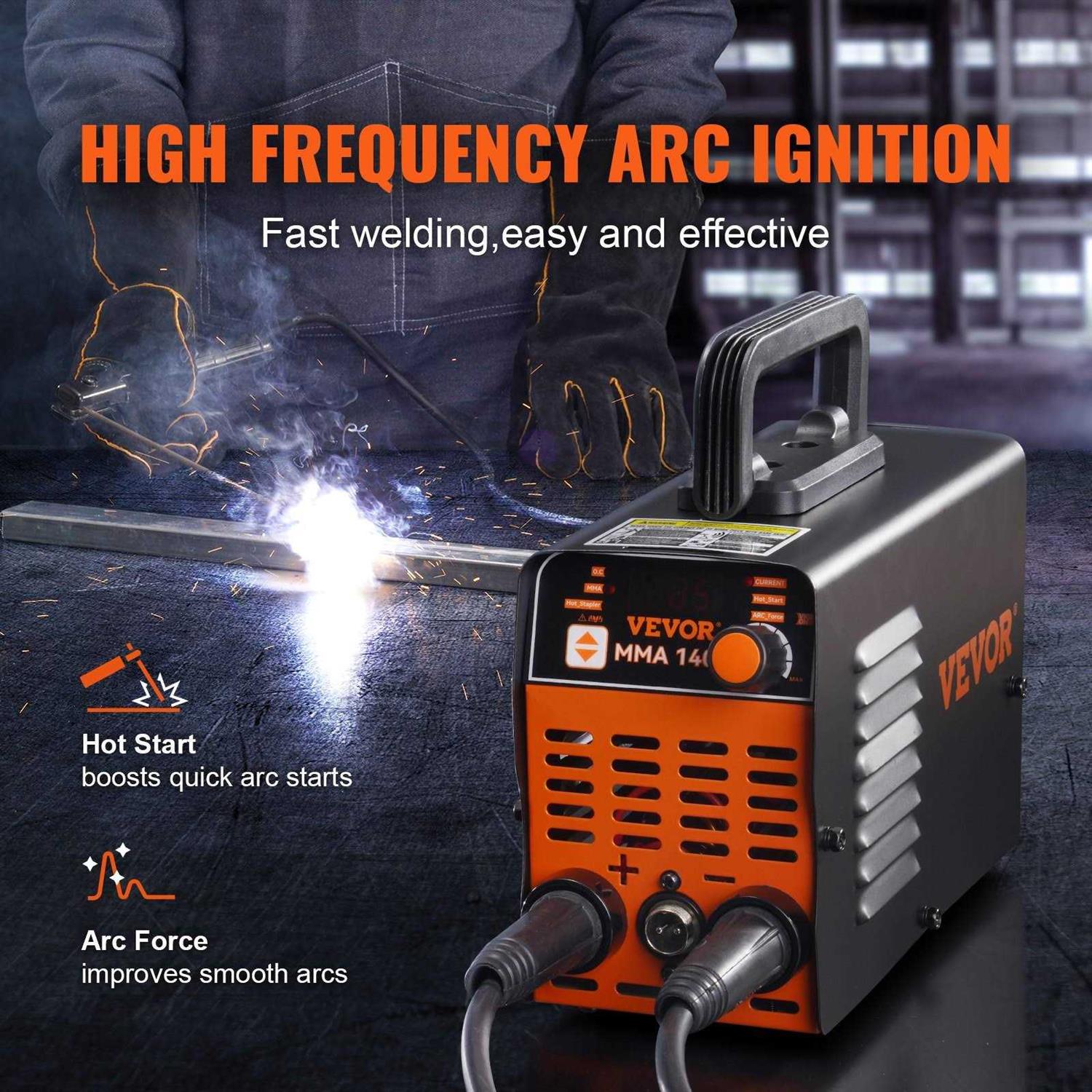 VEVOR Stick Welder 140Amp Stick &amp; Plastic Arc Welder Machine 110/220V Hot Stapler with Hot Start Arc Force Anti-Stick - Shop Hardware Tools Online Store
