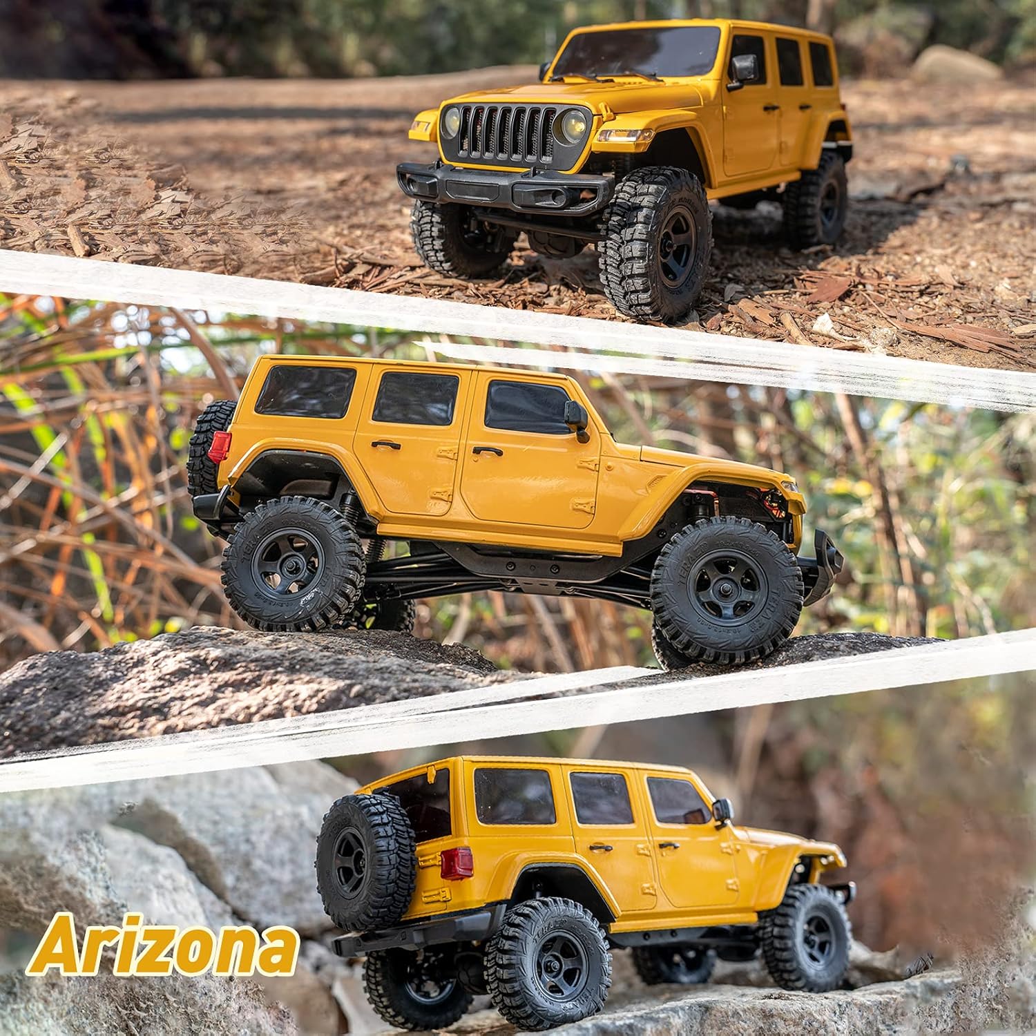 WOWRC x RocHobby RC Crawler,1/18 Scale RC Rock Crawler 4x4, RTR Off Road RC Truck Cars for Adults, Waterproof All Terrain RC Crawler Kit with Battery Charger, Fire Horse