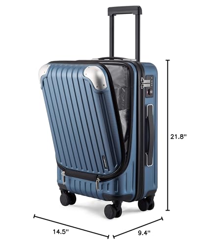 LEVEL8 Grace Carry on Luggage Airline Approved, 20 Inch Expandable Hardside Suitcases with wheels, Abs+Pc Harshell Spinner Luggages with Tsa Lock, Red