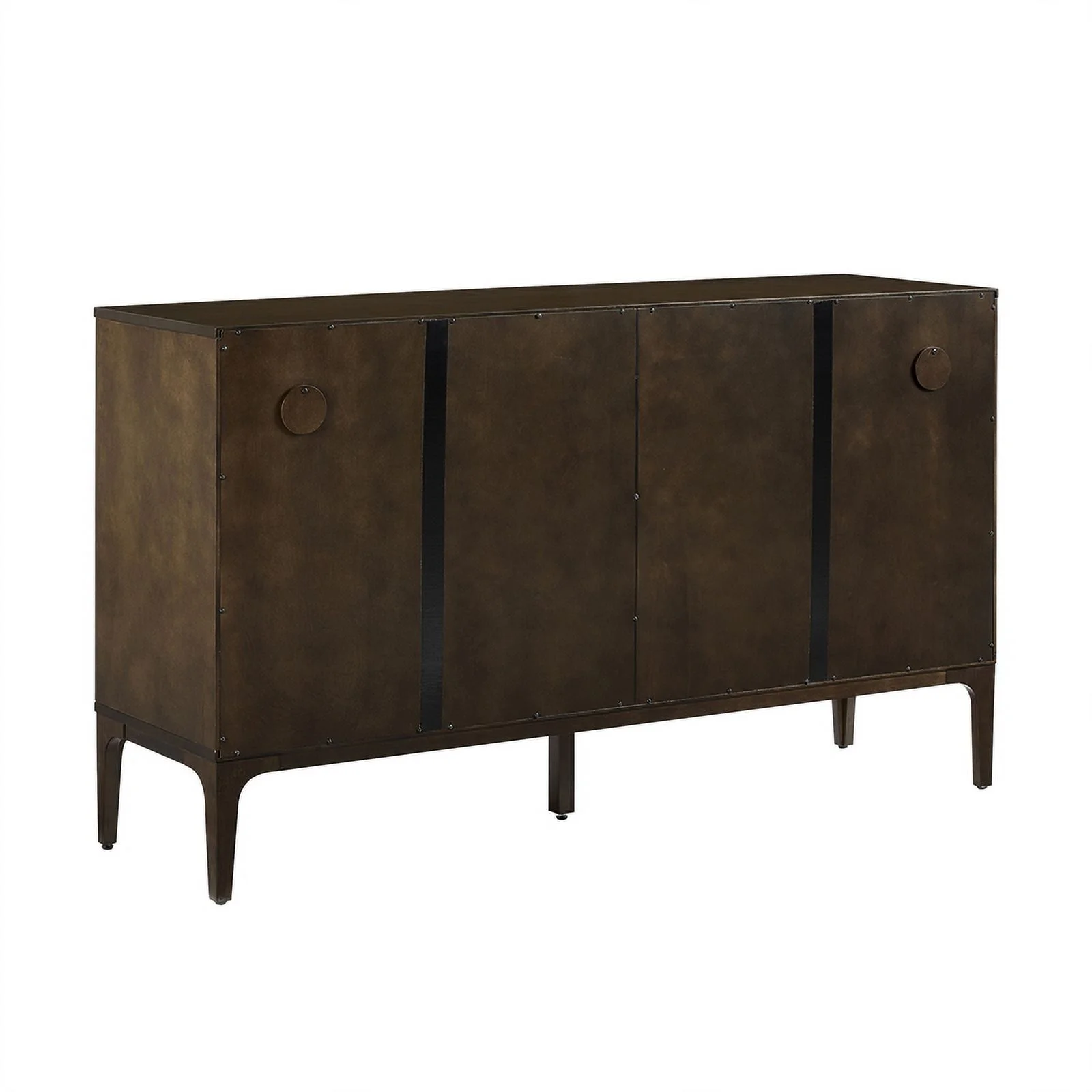 Crosley Furniture Asher Modern Particle Board Wood Sideboard in Dark Brown