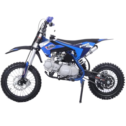 X-PRO 125cc Kids Dirt Bike Pit Bike Youth Dirt Pit Bike with 4-Speed Semi-Automatic Transmission, Big 14"/12" Tires!