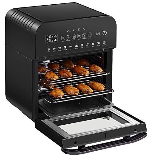 GoWISE USA Deluxe 12.7-Quarts 15-in-1 Electric Air Fryer Oven w/Rotisserie and Dehydrator + 50 Recipes