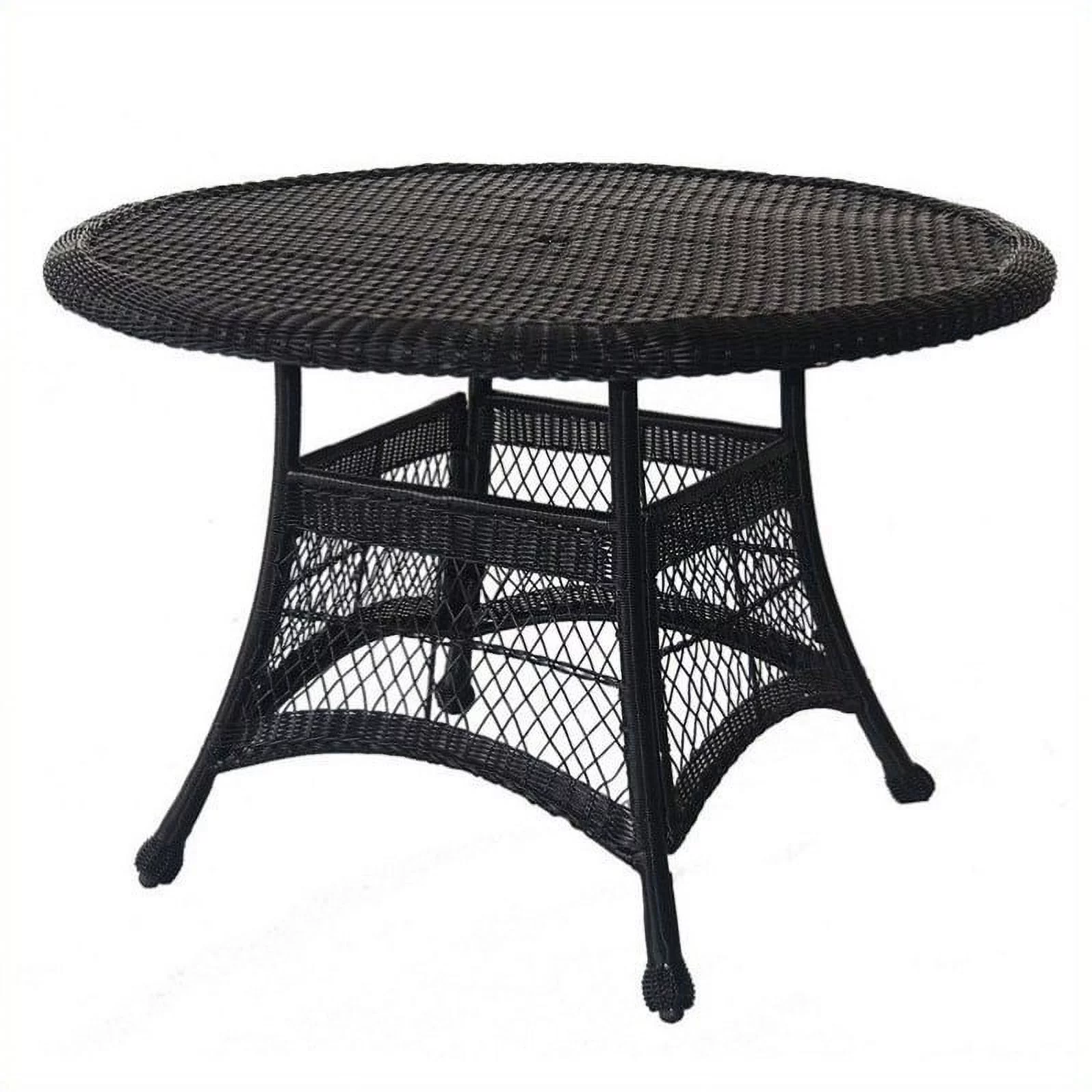 Kingfisher Lane Wicker 44" Round Dining Table in Espresso