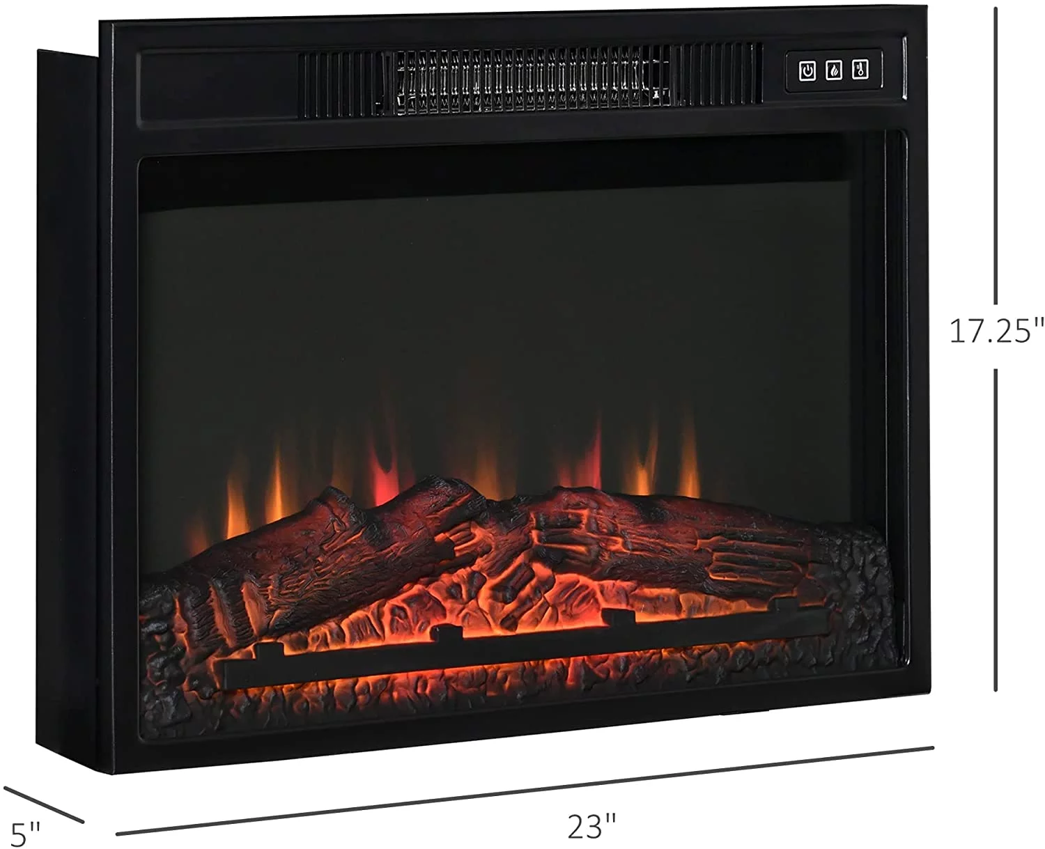 LGHM Fireplace TV Stand, Entertainment Center for 65 inch TV with 23" Electric Fireplace for Living Room, Dark Oak