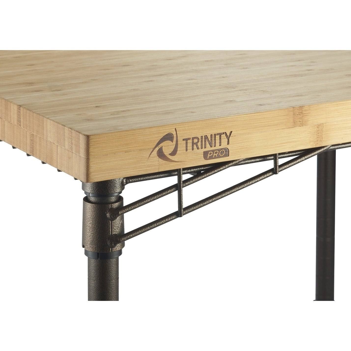 Trinity Pro Bamboo Kitchen Cart in Bronze Anthracite - Brown - Wood