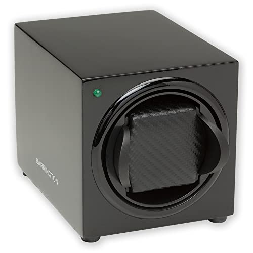 BARRINGTON Single Watch Winder for Automatic Watches with Silent Japanese Motor | Watch Winder for Luxury Brands | Adjustable TPD 650-1950 | AC Operated | Battery Backup