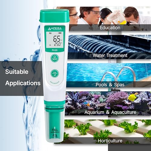 APERA INSTRUMENTS AI209 Value Series PH20 Waterproof pH Tester Kit, ±0.1 pH Accuracy