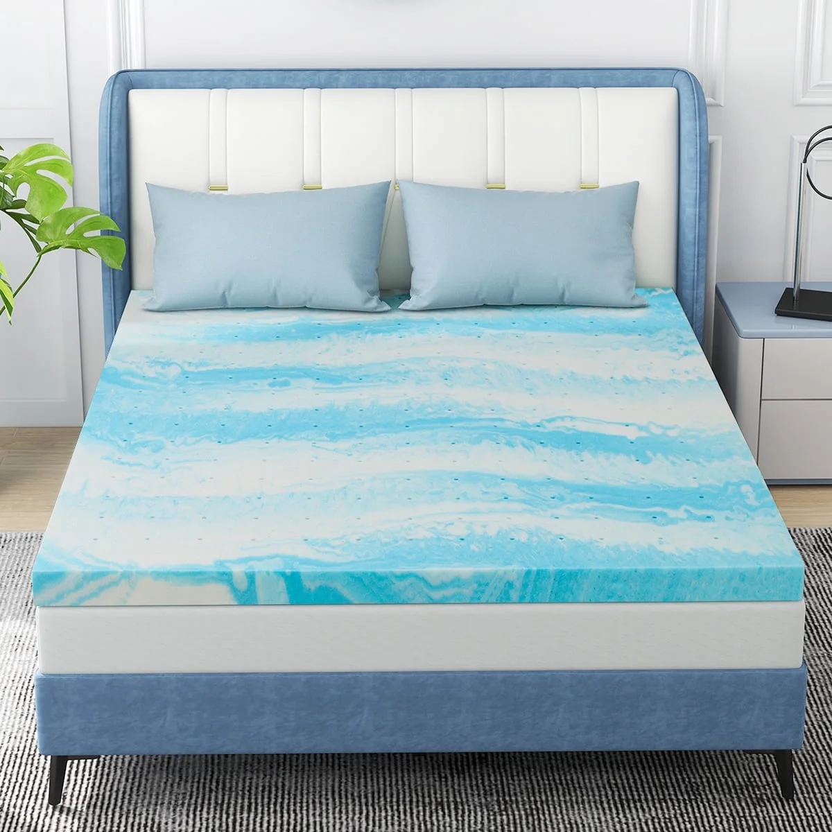 2 Inch Mattress Topper, Queen Gel Memory Foam Mattress Topper in a Box - Curated Treasures Market