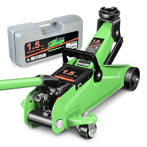 DNA MOTORING Floor Jack 3 Ton (6000 lbs) Capacity, Fast Lift Service Jack Low Profile Steel Heavy Duty Hydraulic Car Jack, Lifting Range 3"-20", Black, TOOLS-00475-BK