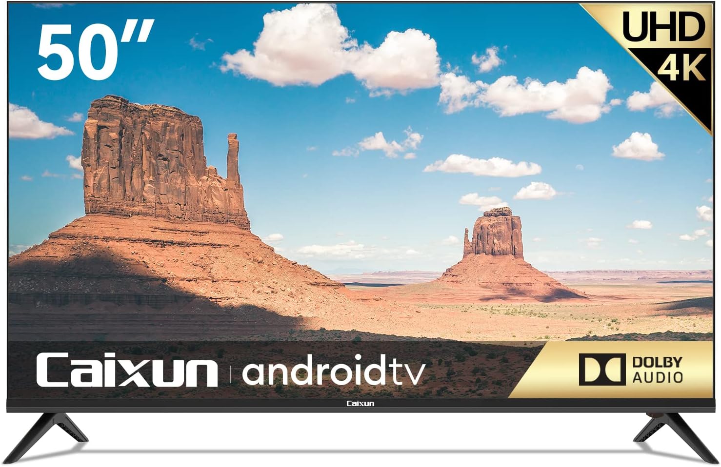 Caixun EC50S1A, 50 inch 4K UHD HDR Smart Android TV with Google Assistant (Voice Control), Screen Share, HDMI, USB, Wi-Fi, Bluetooth(2021 Model)