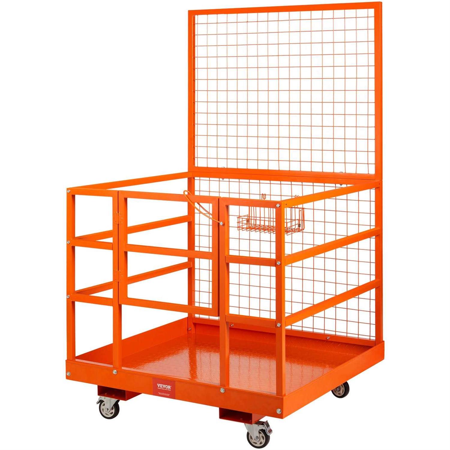 VEVOR Forklift Safety Cage Work Platform 43X45in 1400lbs w/ Wheels - Shop Hardware Tools Online Store