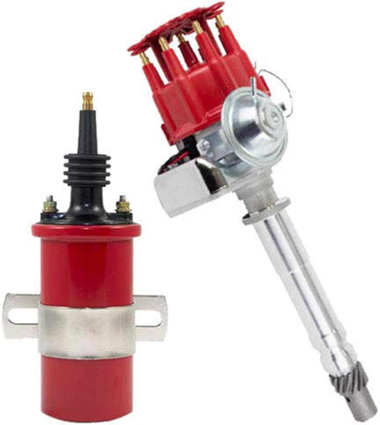 A-Team Performance - R2R Ready 2 Run Complete Distributor - Compatible with Chevrolet GM Small Block Big Block Chevy SBC BBC 283 305 307 327 350 400 396 427 454 Two-Wire Installation Blue Cap
