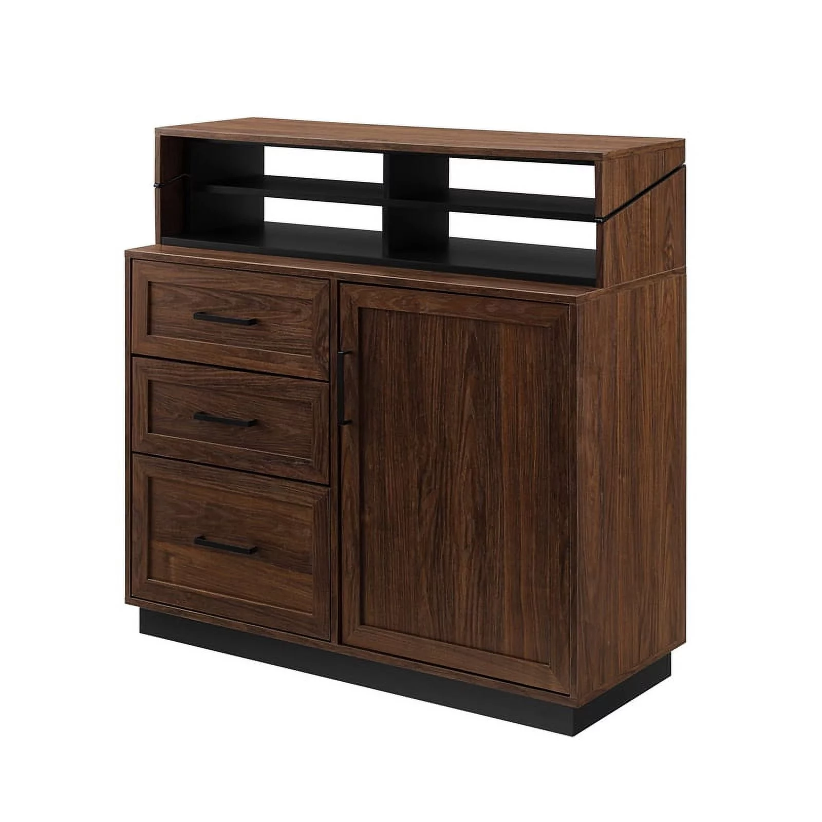 Pemberly Row 40" 3-Drawer Wood Secretary Desk in Dark Walnut