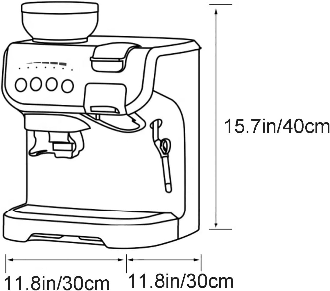Espresso Machine 15 Bar, Coffee Maker With Steam Wand, Built-In Bean Grinder, Combo Machine with 2L Removable Water Tank