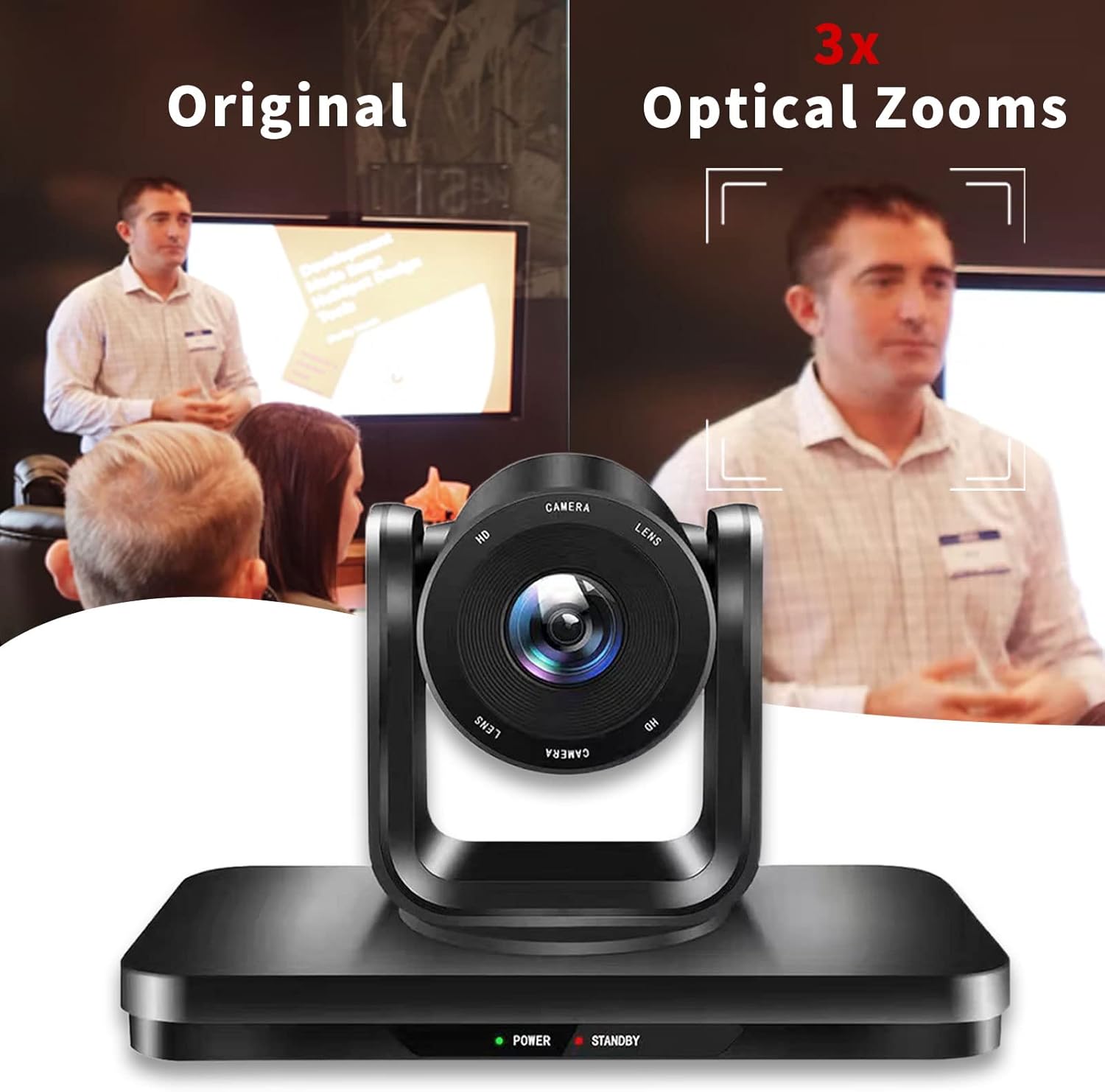 4X Digital Zoom PTZ Camera USB2.0 Video Conference Room Camera 1080P Conferencing System Computer Webcam for Living Streaming,Business Meeting