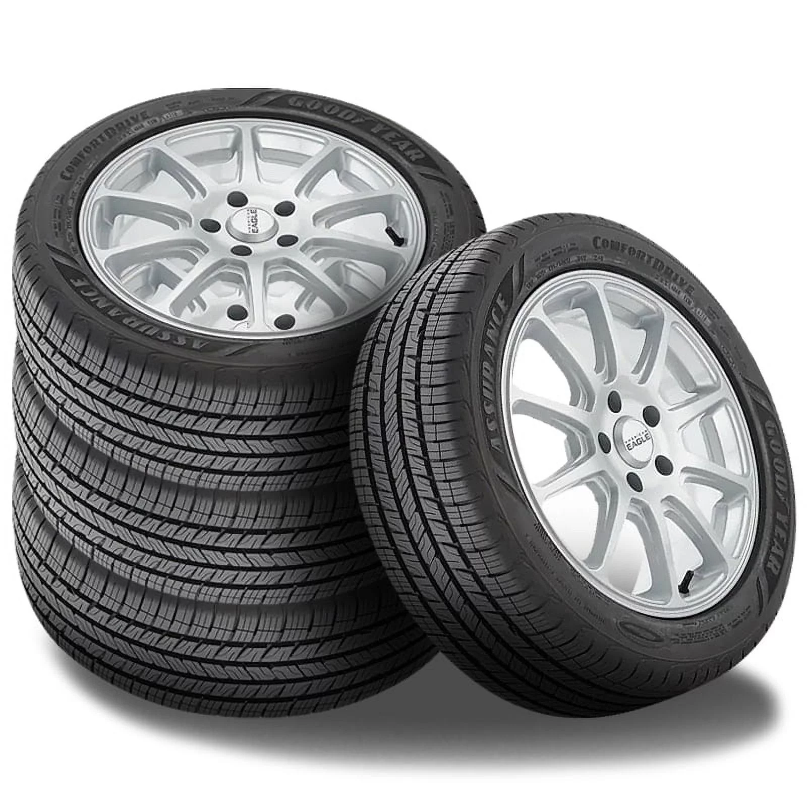 Set of 4 Goodyear Assurance Comfortdrive 235/55R20 102V All Season Tires 60K MI Warranty 413022582 / 235/55/20 / 2355520 Fits: 2021-23 Toyota Highlander XSE, 2016-22 Lexus RX350 F Sport