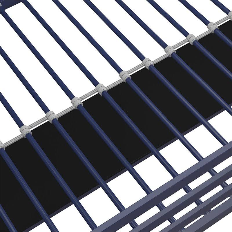 DHP Mabel Twin Metal Loft Bed with Desk in Blue - DE23982