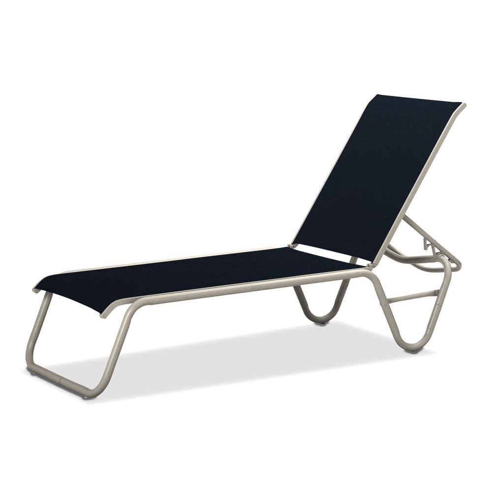 Telescope Casual Furniture Gardenella Sling Four-Position Lay Flat Stacking Armless Chaise, Warm