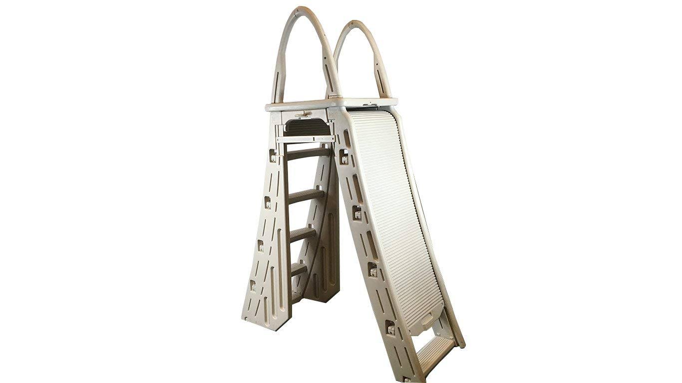 Confer Plastics A-Frame 7200 Above Ground Adjustable Pool Roll-Guard Safety Ladder