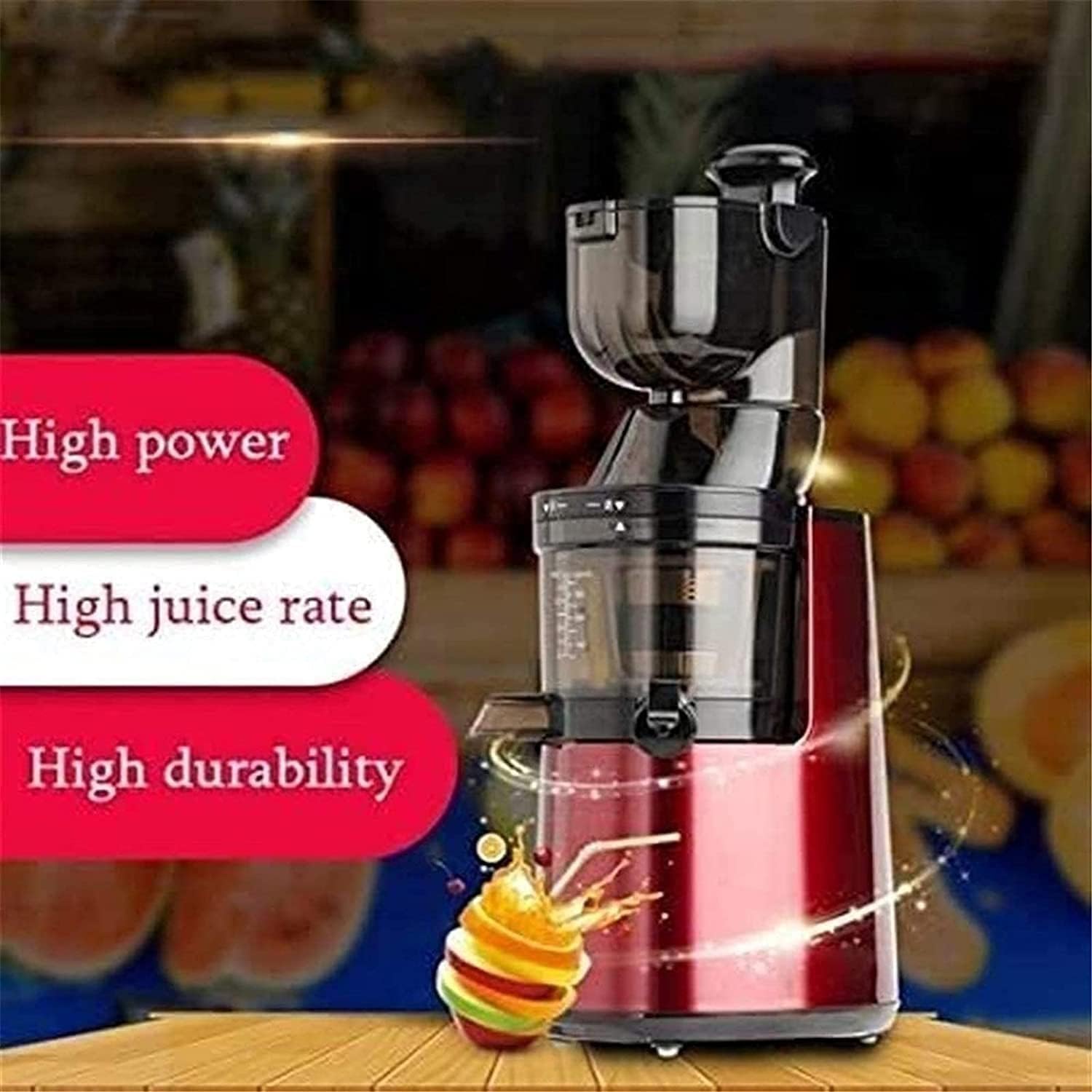 Masticating Juicer Machines- Slow Juicer Extractor with Wide Chute Big Feeding Mouth, Easy to Clean- Cold Press Juice Maker