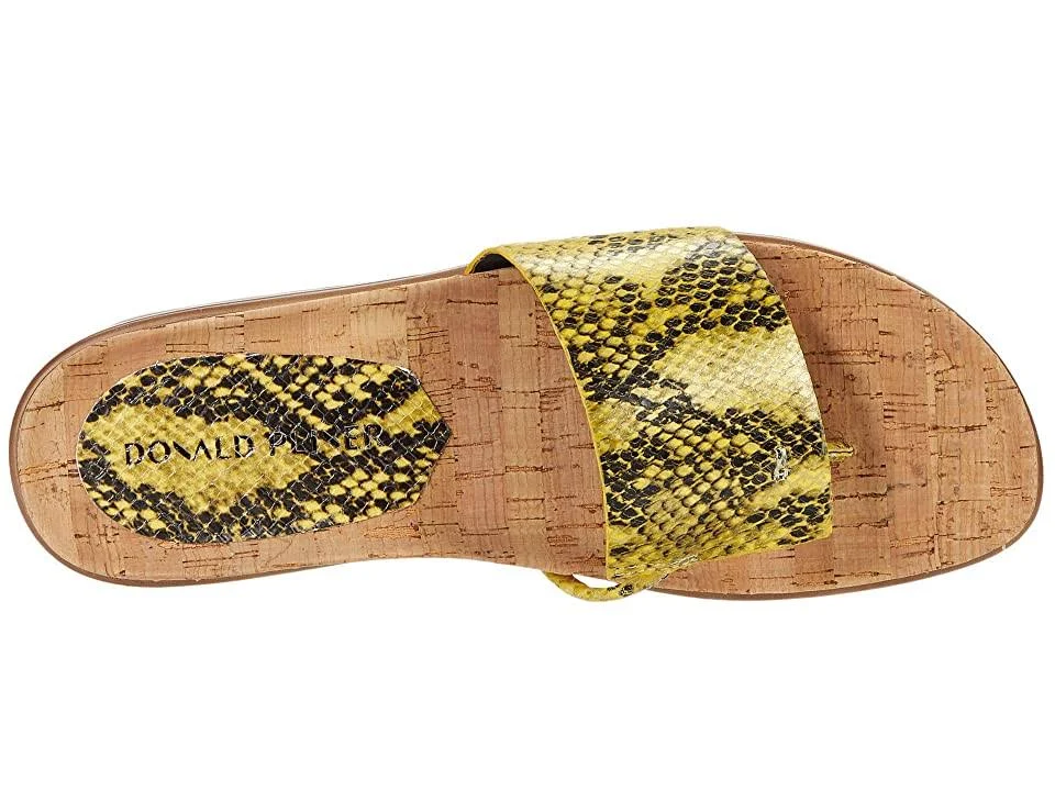 Donald Pliner Fifi Snake-Embossed Leather Slide, Lemon / 6