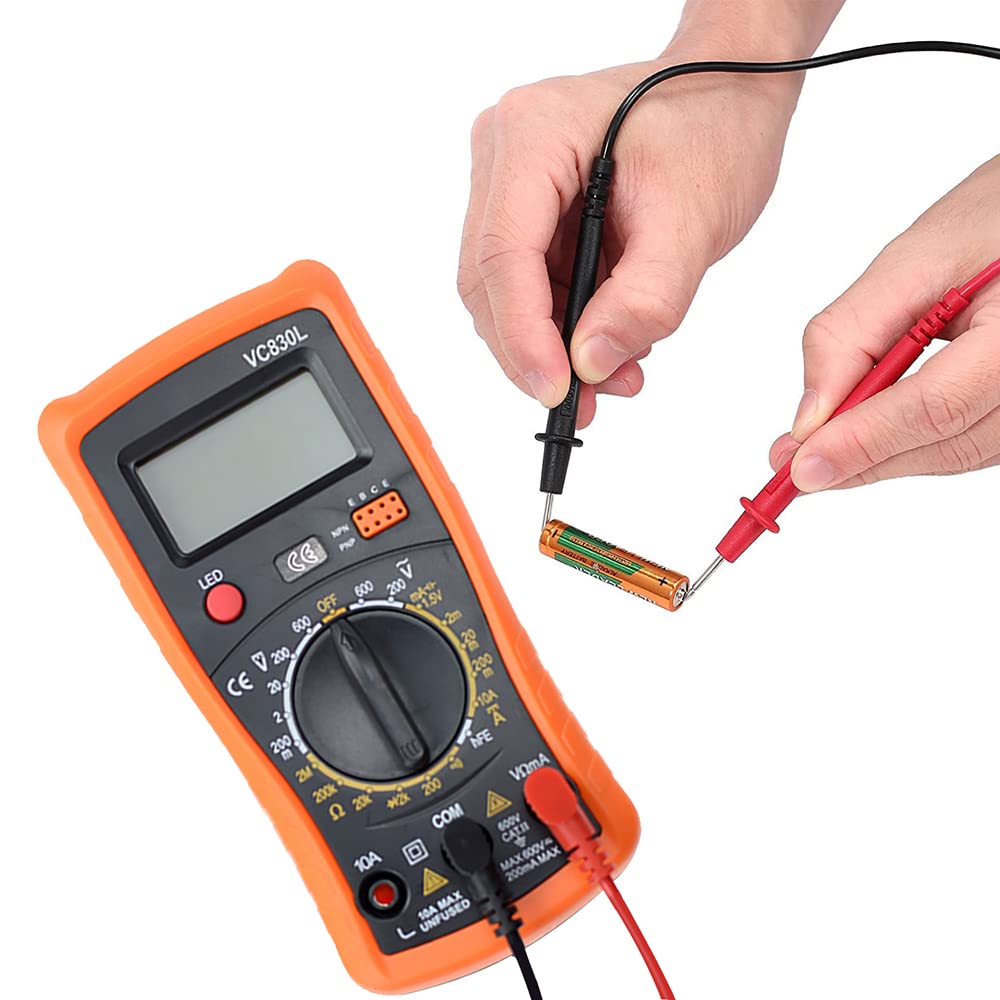 Digital Multimeter Pocket Clamp Multimeter Multifunction Tester Voltmeter Ammeter Ohm Meter Ac/Dc Ohm Voltage Amplifier and Diode Voltage Electrical Tester with Backlit LCD, Home Professional Use Car