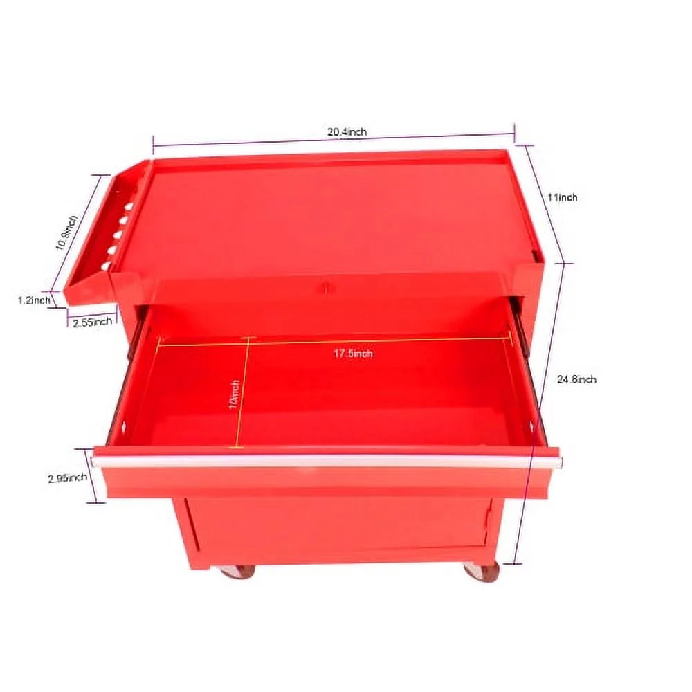 Rolling Tool Chest with Wheels and 8 Drawers, Detachable Large Toolbox Storage Cabinet with Lock,Locking Mechanic Tool Cart for Warehouse, Workshop,Garage,Blue