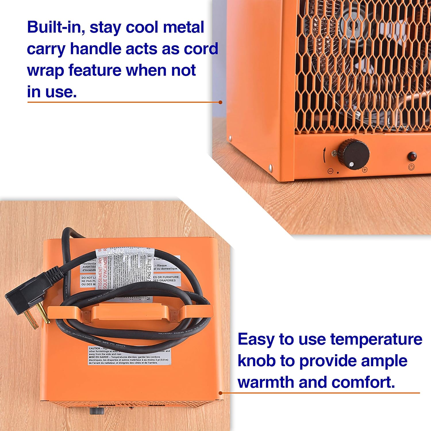 Industrial Heater, 240 Volt/4800 Watt/60Hz Portable Shop Garage Electric Heater with integrated Thermostat Control Space Heater For Workshop,Home,Shop & Office Garage Infared Fast Air Heater
