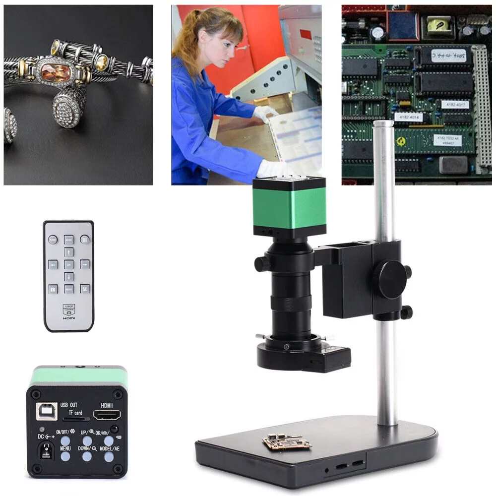 48MP HDMI Electron Microscope Industrial Camera Full HD Digital Zoom Equipment 48 MP HDMI USB 1080P Digital Video Industrial Microscope Camera C/CS Lens Interf Electronic Digital Microscope