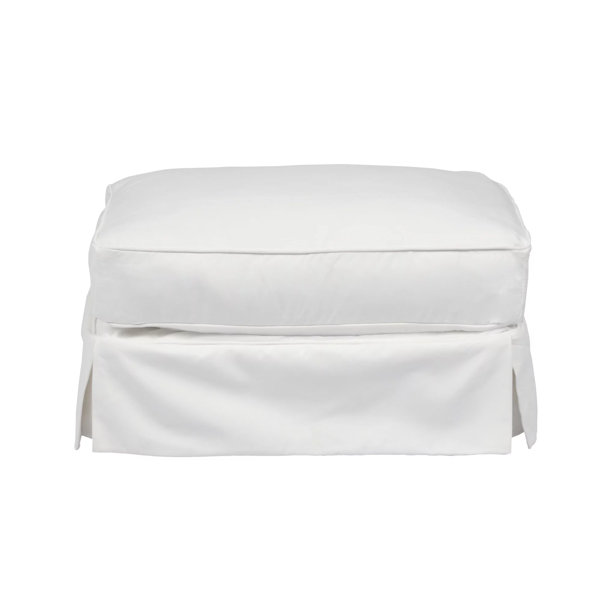The Hamptons Collection 18" White Fabric Elegant Sunset Trading Horizon Slipcovered Comfortable