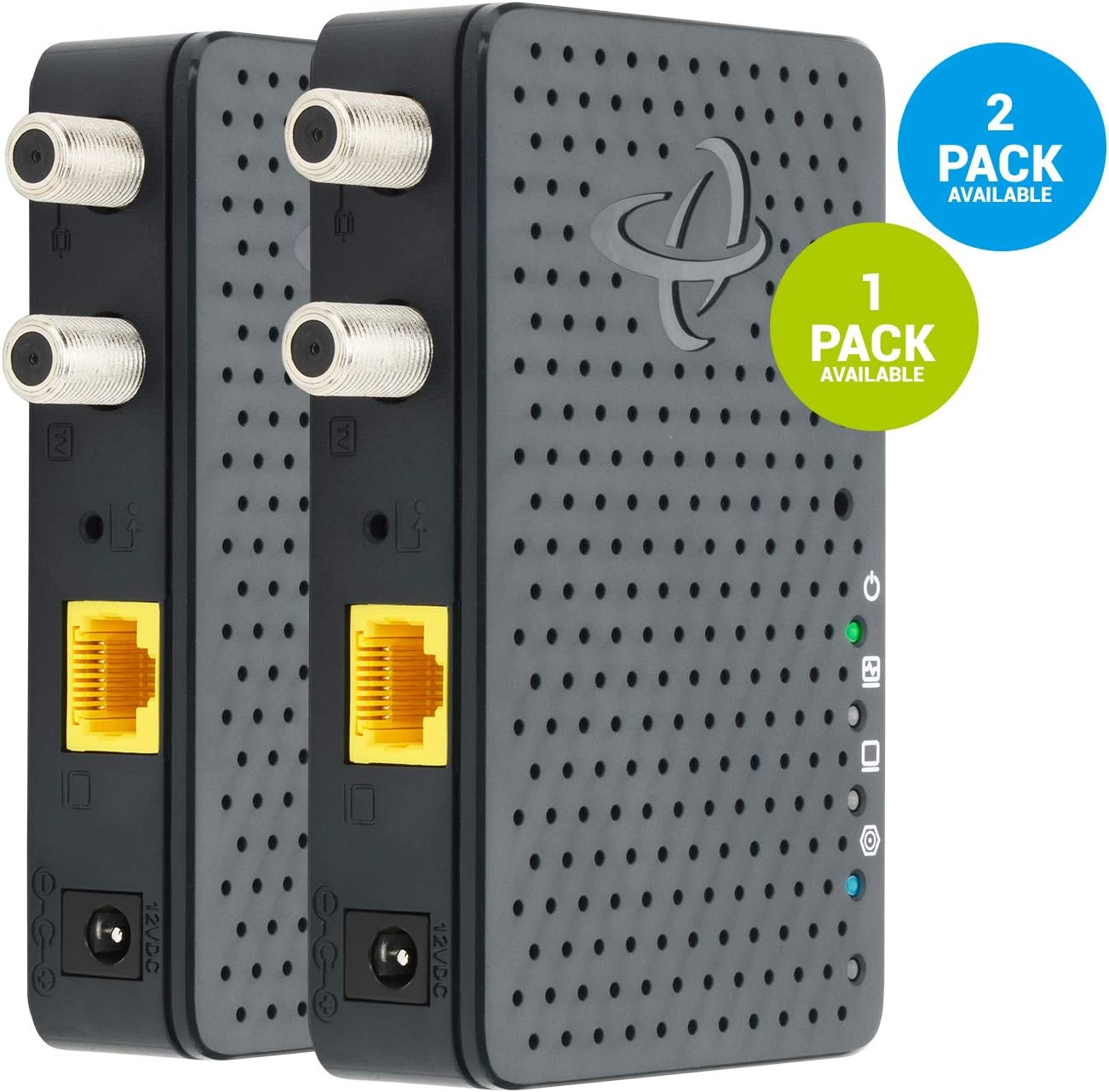 Hitron Bonded MoCA 2.5 Network Adapter for Ethernet Over Coax (2-Pack) | 1 Gbps Ethernet, 2.5 Gbps Over existing Coax Cables | Ideal Backbone for Home Mesh WiFi, Streaming, and Gaming | HT-EM4