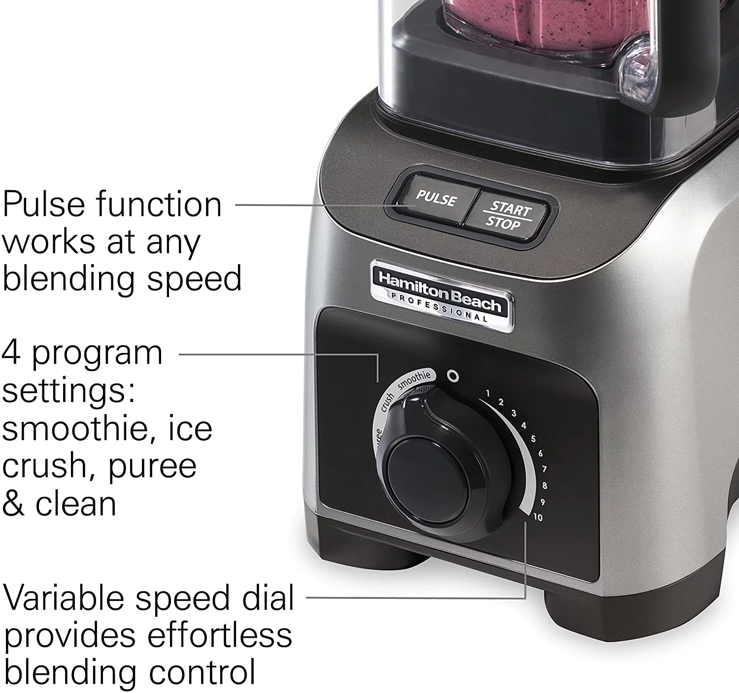 Hamilton Beach Professional 1500 W Blender, Quiet Shield, 32 oz Capacity - 58870