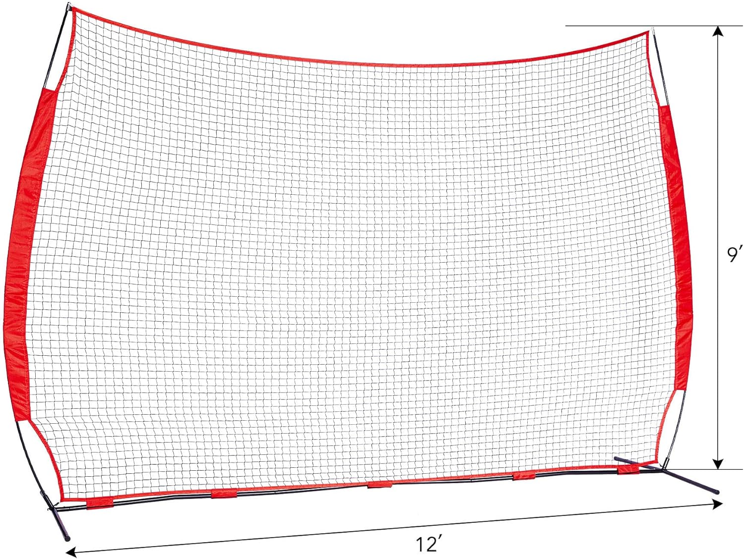 ZELUS 12x 9ft / 16x10ft Barricade Backstop Net, Ball Sports Barrier Net, Practice Net for Baseball Softball Lacrosse Soccer and More, Mini Soccer Goal and Baseball Training Equipment