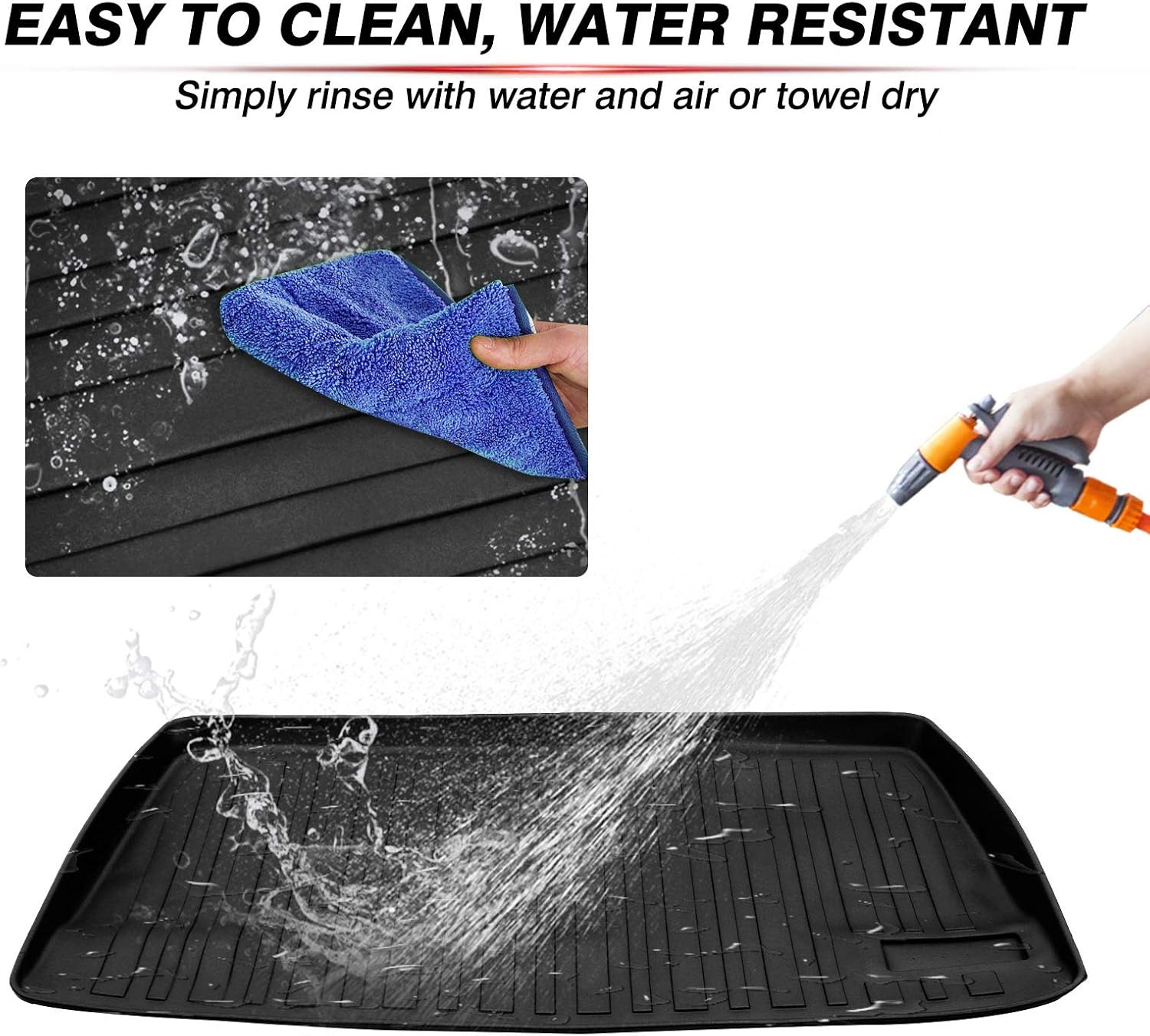 T TGBROS Custom Fit for 2011-2020 Honda Odyssey All Weather Cargo Trunk Liner Floor Mat Trunk Liner Tray Heavy Duty Cargo Mat Pack of 2
