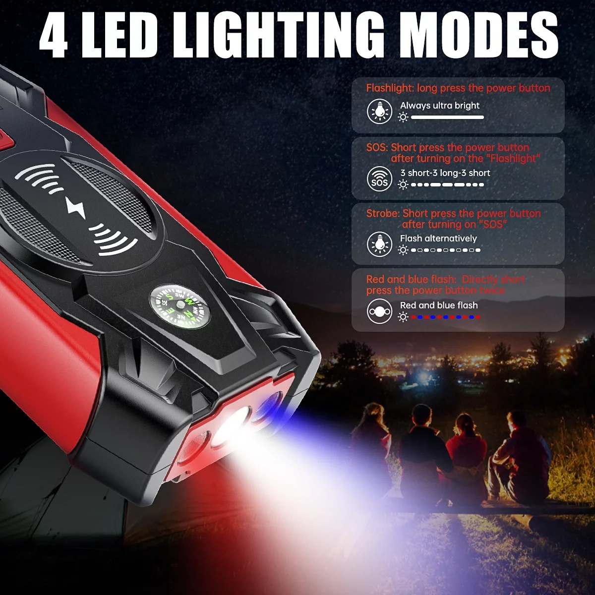 Car Jump Starter w/Wireless Changing, 4000A Peak 39800mAH Battery Jump Starter(Up to 8.0L Gas or 6.5L Diesel), 12V Auto Battery Booster w/ LCD Display & 4 LED Modes, Portable Power Bank Charger&QC 3.0