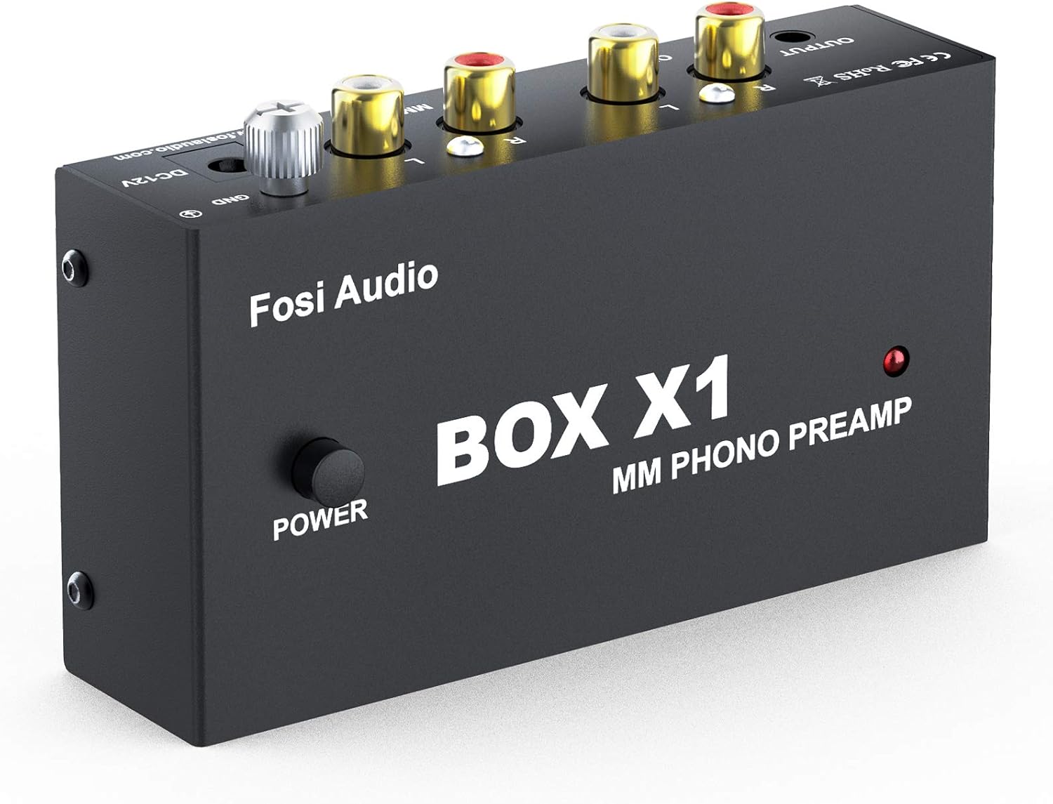 Fosi Audio Box X1 Phono Preamp for MM Turntable Mini Stereo Audio Hi-Fi Phonograph/Record Player Preamplifier with 3.5MM Headphone and RCA Output with DC 12V Power Supply Pack of 2