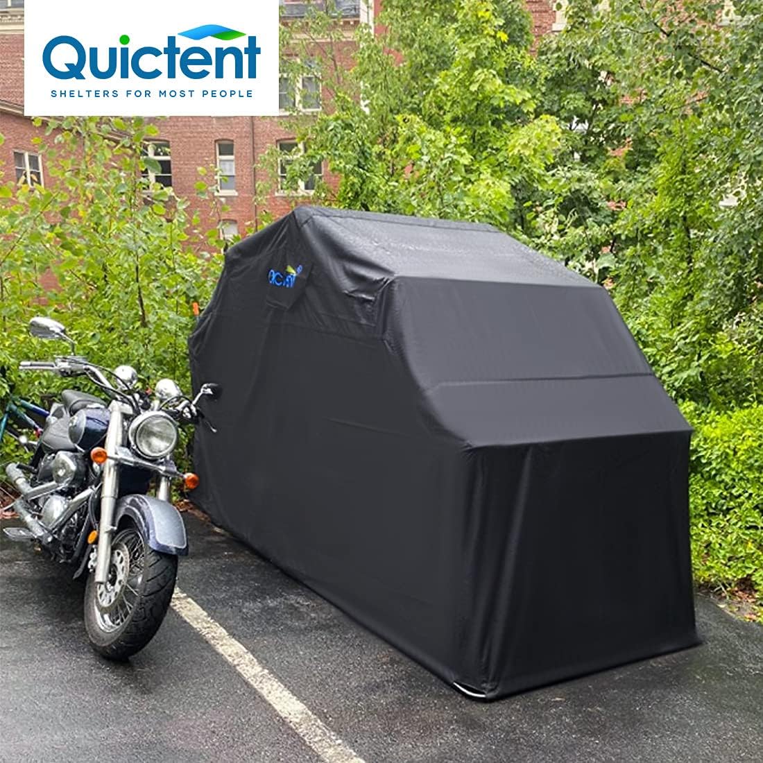 Quictent Heavy Duty Motorcycle Shelter Shed Cover Storage Garage Tent with TSA Code Lock & Carry Bag, Large Size